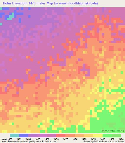 Holm,Namibia Elevation Map