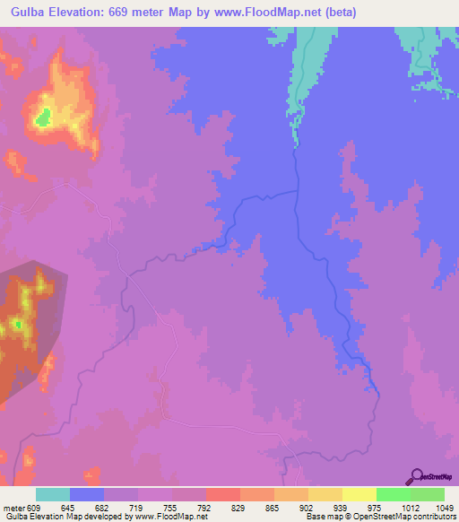 Gulba,Ethiopia Elevation Map
