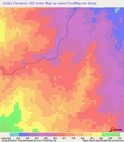 Gulba,Ethiopia Elevation Map