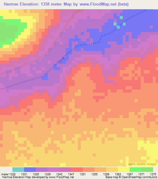 Harmse,Namibia Elevation Map
