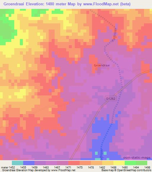 Groendraai,Namibia Elevation Map