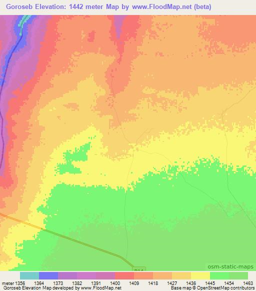 Goroseb,Namibia Elevation Map
