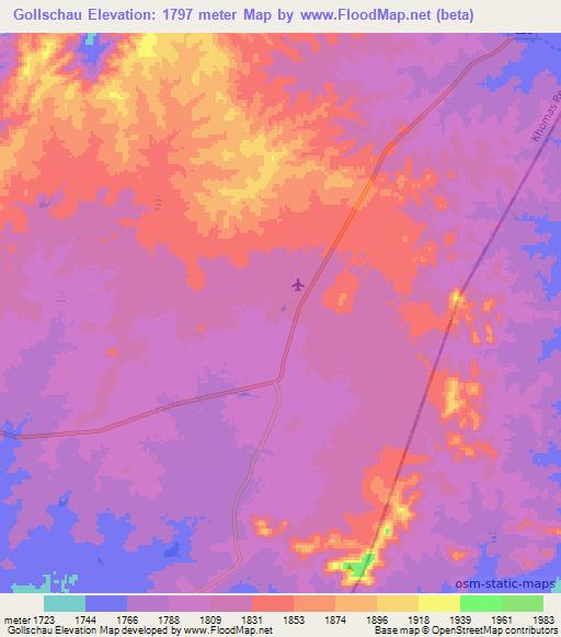 Gollschau,Namibia Elevation Map