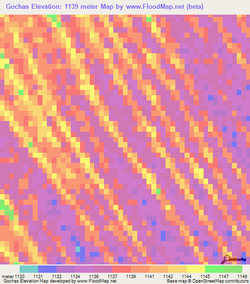 Gochas,Namibia Elevation Map