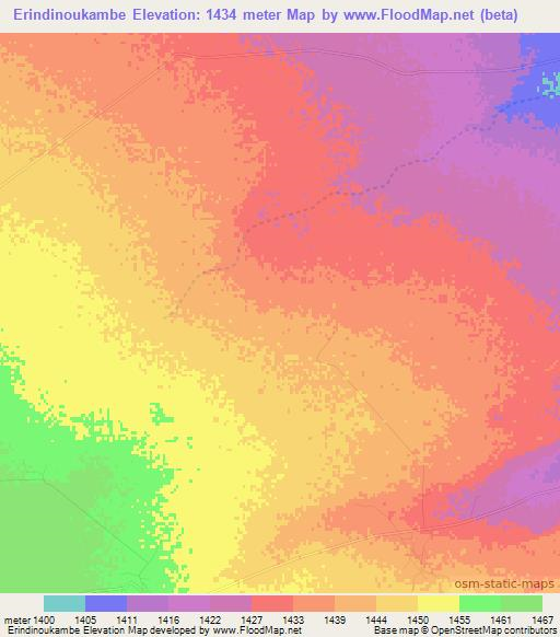 Erindinoukambe,Namibia Elevation Map