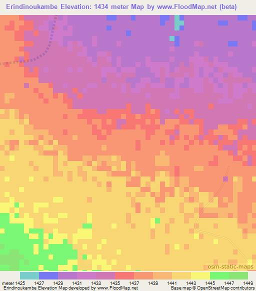 Erindinoukambe,Namibia Elevation Map