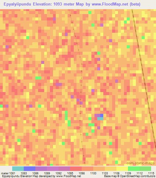 Epyalyiipundu,Namibia Elevation Map