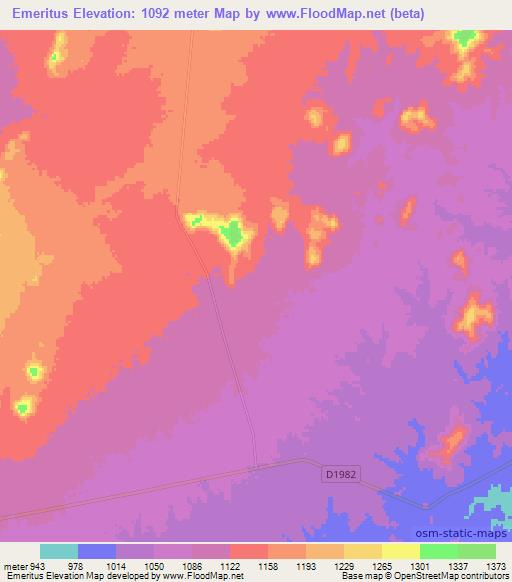 Emeritus,Namibia Elevation Map