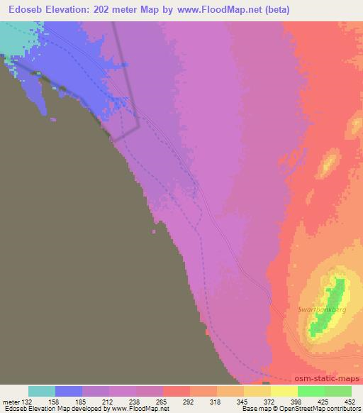 Edoseb,Namibia Elevation Map
