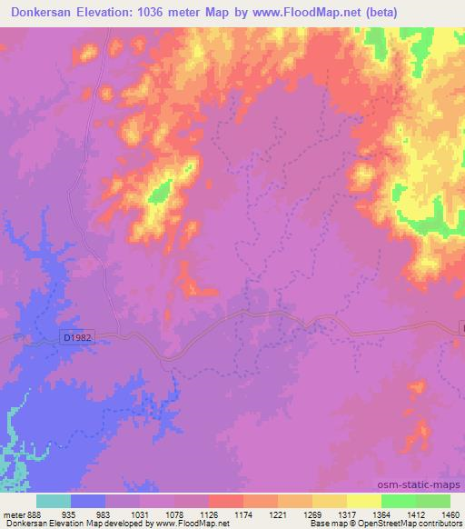 Donkersan,Namibia Elevation Map