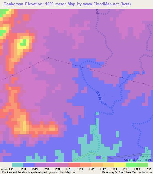 Donkersan,Namibia Elevation Map