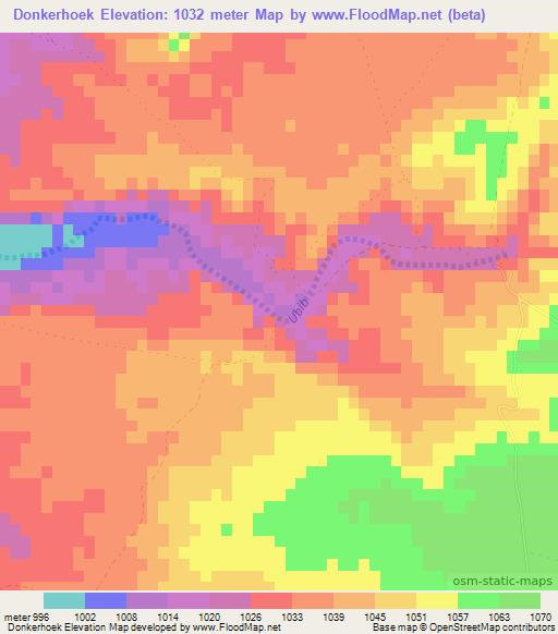 Donkerhoek,Namibia Elevation Map