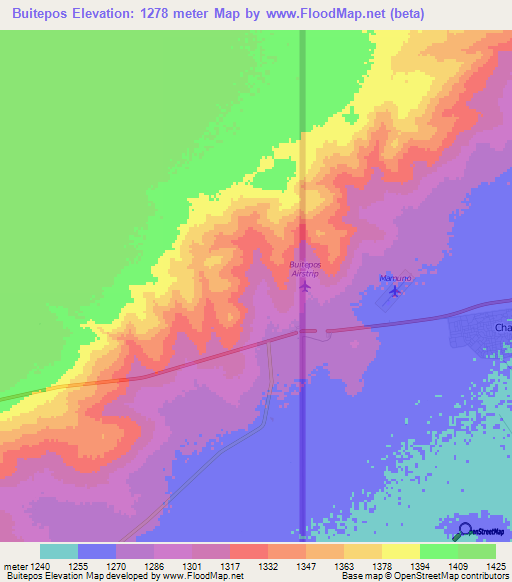 Buitepos,Namibia Elevation Map