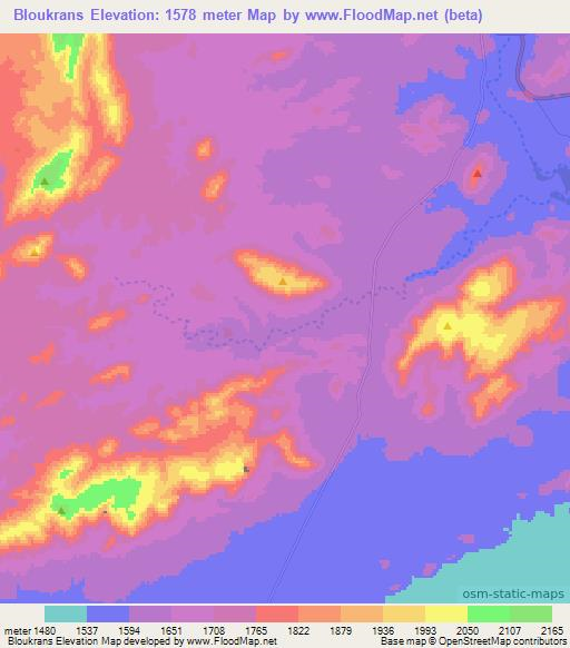 Bloukrans,Namibia Elevation Map