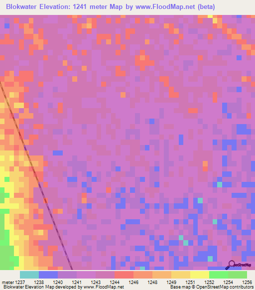 Blokwater,Namibia Elevation Map