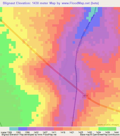 Blignaut,Namibia Elevation Map