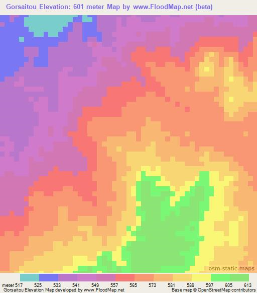 Gorsaitou,Ethiopia Elevation Map