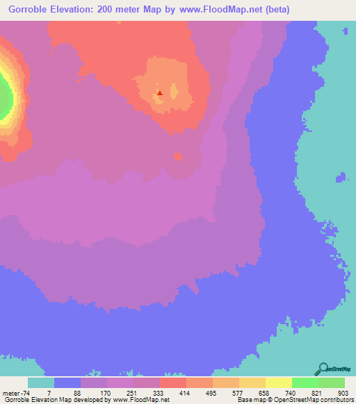 Gorroble,Ethiopia Elevation Map