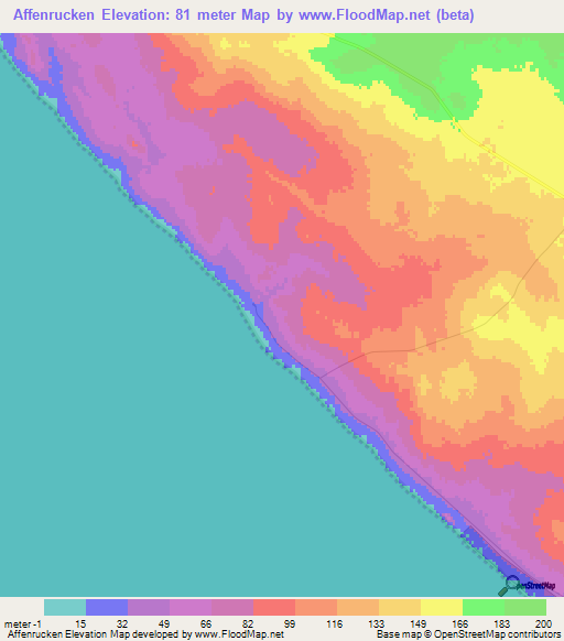 Affenrucken,Namibia Elevation Map