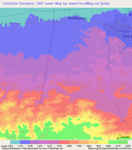 Gololcha,Ethiopia Elevation Map