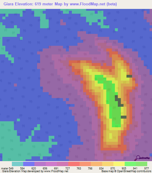 Giara,Ethiopia Elevation Map