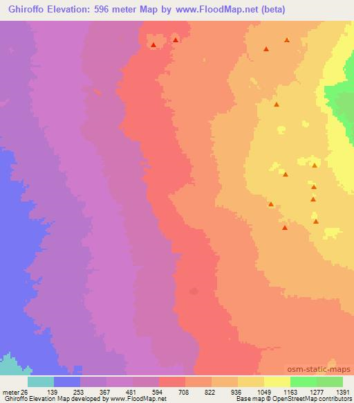 Ghiroffo,Ethiopia Elevation Map