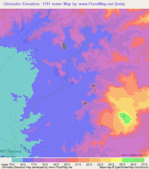 Ghinzebo,Eritrea Elevation Map