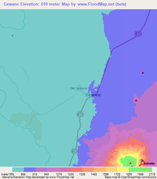 Gewane,Ethiopia Elevation Map