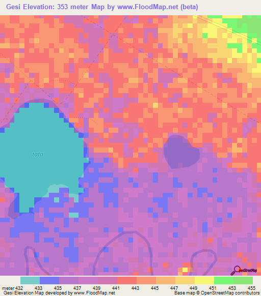 Gesi,Ethiopia Elevation Map