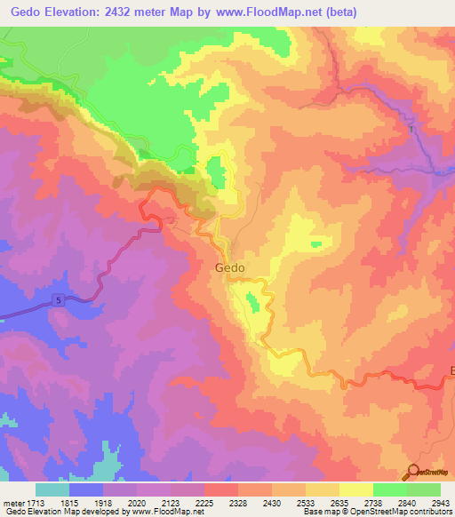 Gedo,Ethiopia Elevation Map