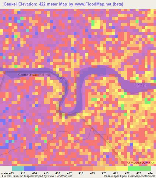 Gaukel,Ethiopia Elevation Map