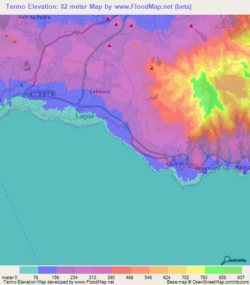 Termo,Portugal Elevation Map
