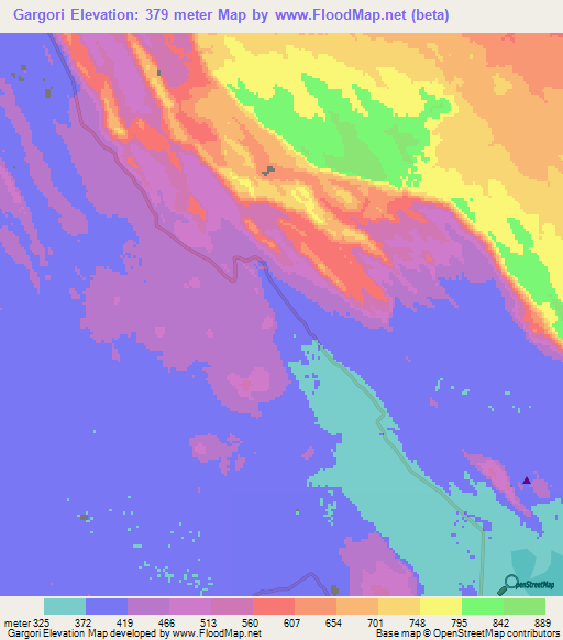 Gargori,Ethiopia Elevation Map