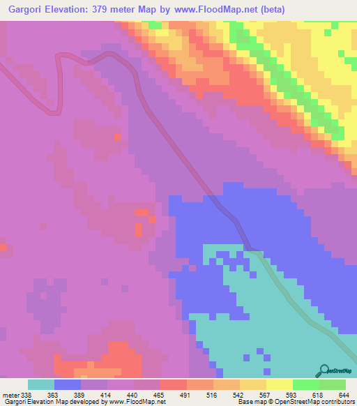 Gargori,Ethiopia Elevation Map