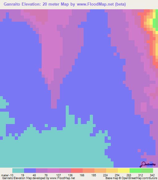 Ganraito,Eritrea Elevation Map
