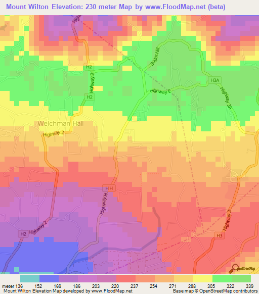 Mount Wilton,Barbados Elevation Map