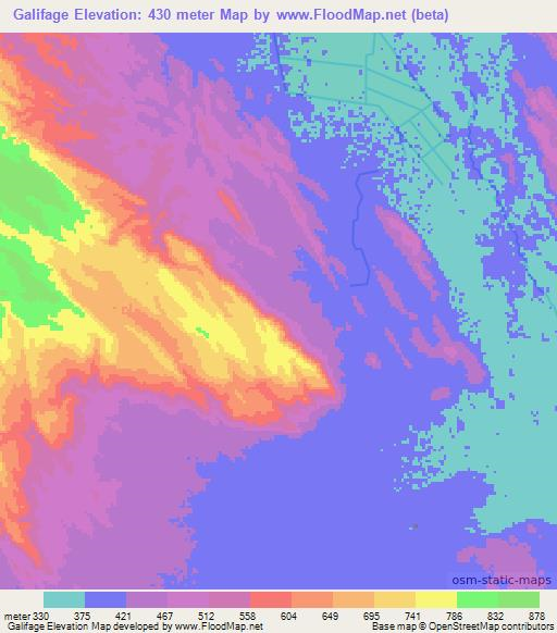 Galifage,Ethiopia Elevation Map