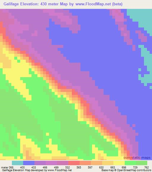 Galifage,Ethiopia Elevation Map