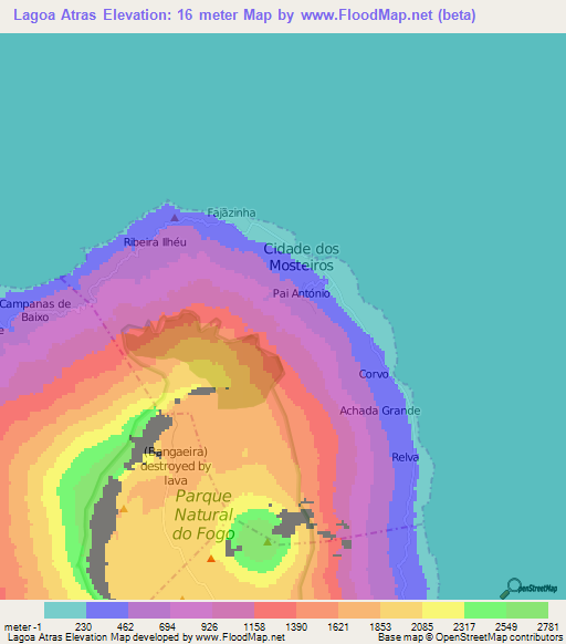 Lagoa Atras,Cape Verde Elevation Map