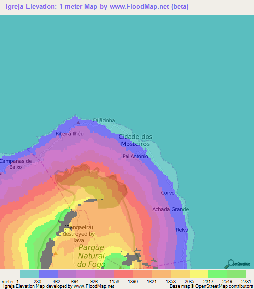 Igreja,Cape Verde Elevation Map
