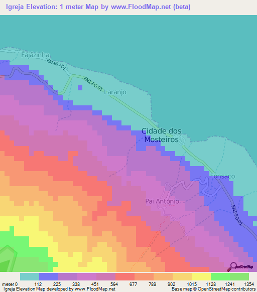 Igreja,Cape Verde Elevation Map