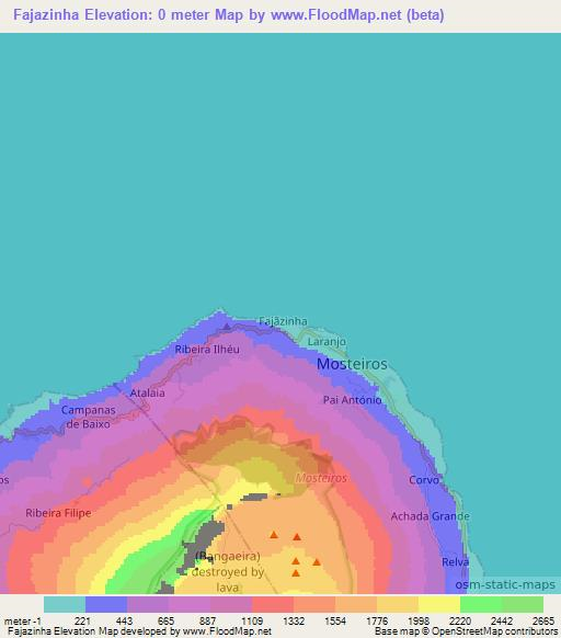 Fajazinha,Cape Verde Elevation Map