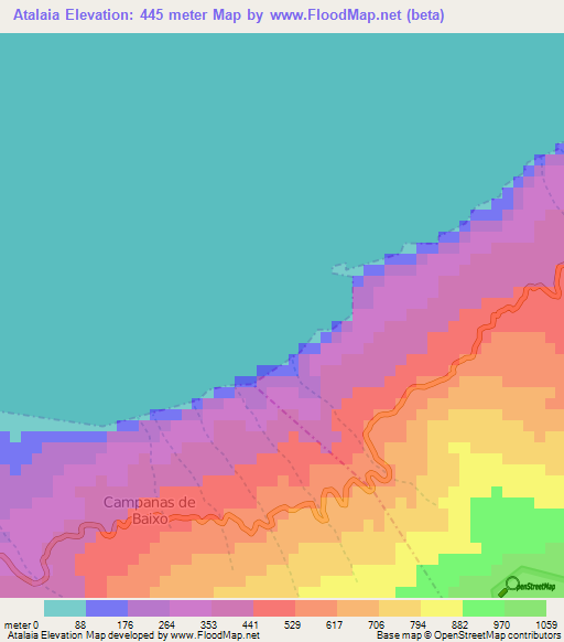 Atalaia,Cape Verde Elevation Map