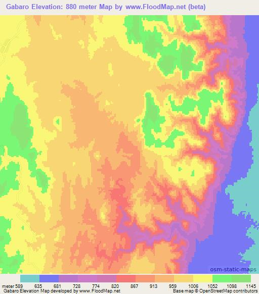Gabaro,Ethiopia Elevation Map