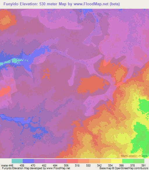 Funyido,Ethiopia Elevation Map