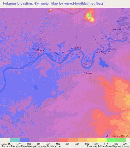 Fukumu,Ethiopia Elevation Map