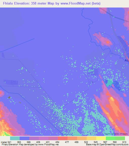 Fhialu,Ethiopia Elevation Map