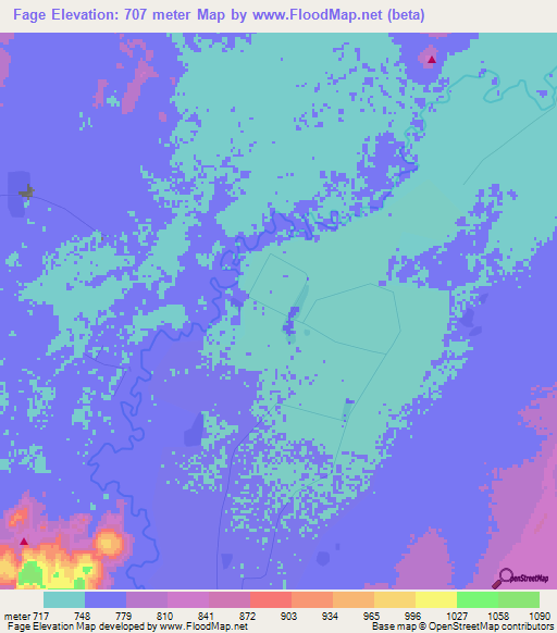 Fage,Ethiopia Elevation Map