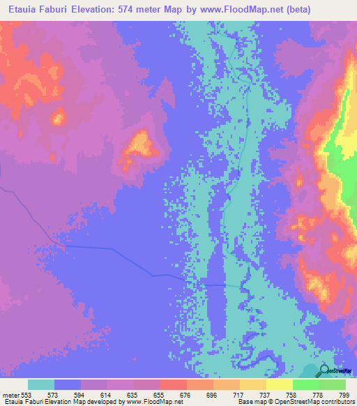 Etauia Faburi,Ethiopia Elevation Map