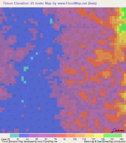 Timon,French Guiana Elevation Map